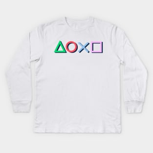 Playstation Controller Buttons Kids Long Sleeve T-Shirt